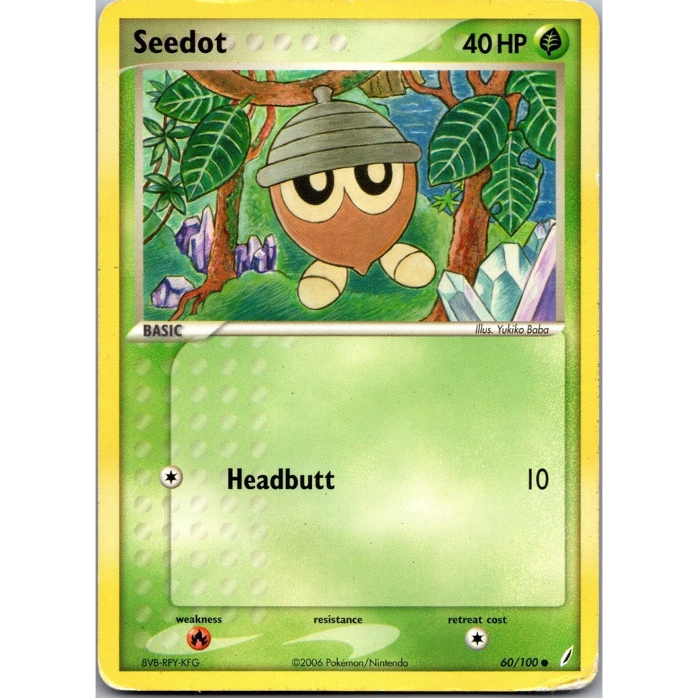 Pokemon Seedot 60/100 Crystal Guardians Common LP Grass Type 2006 Card